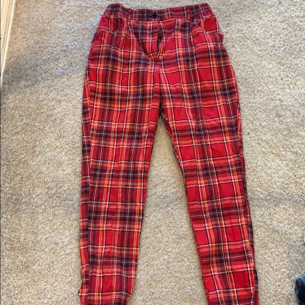UO high waisted plaid pants!